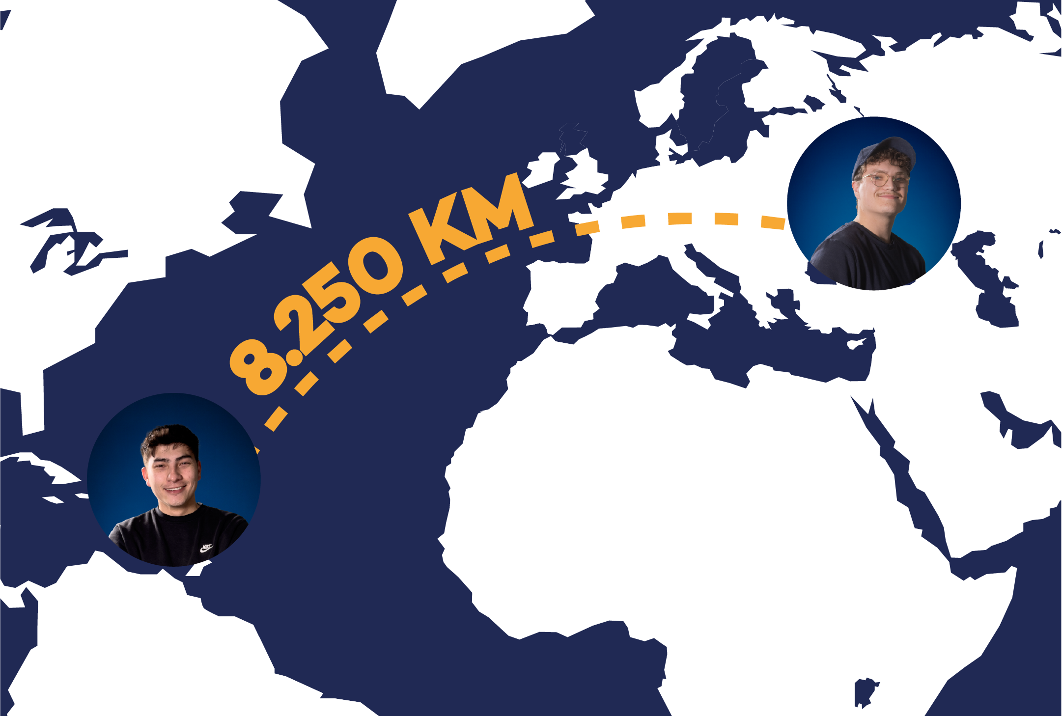 8.250 KM d'écart mais 1 seule mission commune